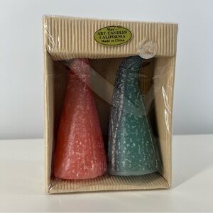 Vintage Mary's Art Candles Set - Red and Green Holdiay Christmas Decor